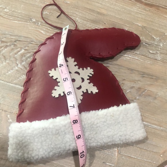 Red Leather Santa Hat - Picture 8 of 9